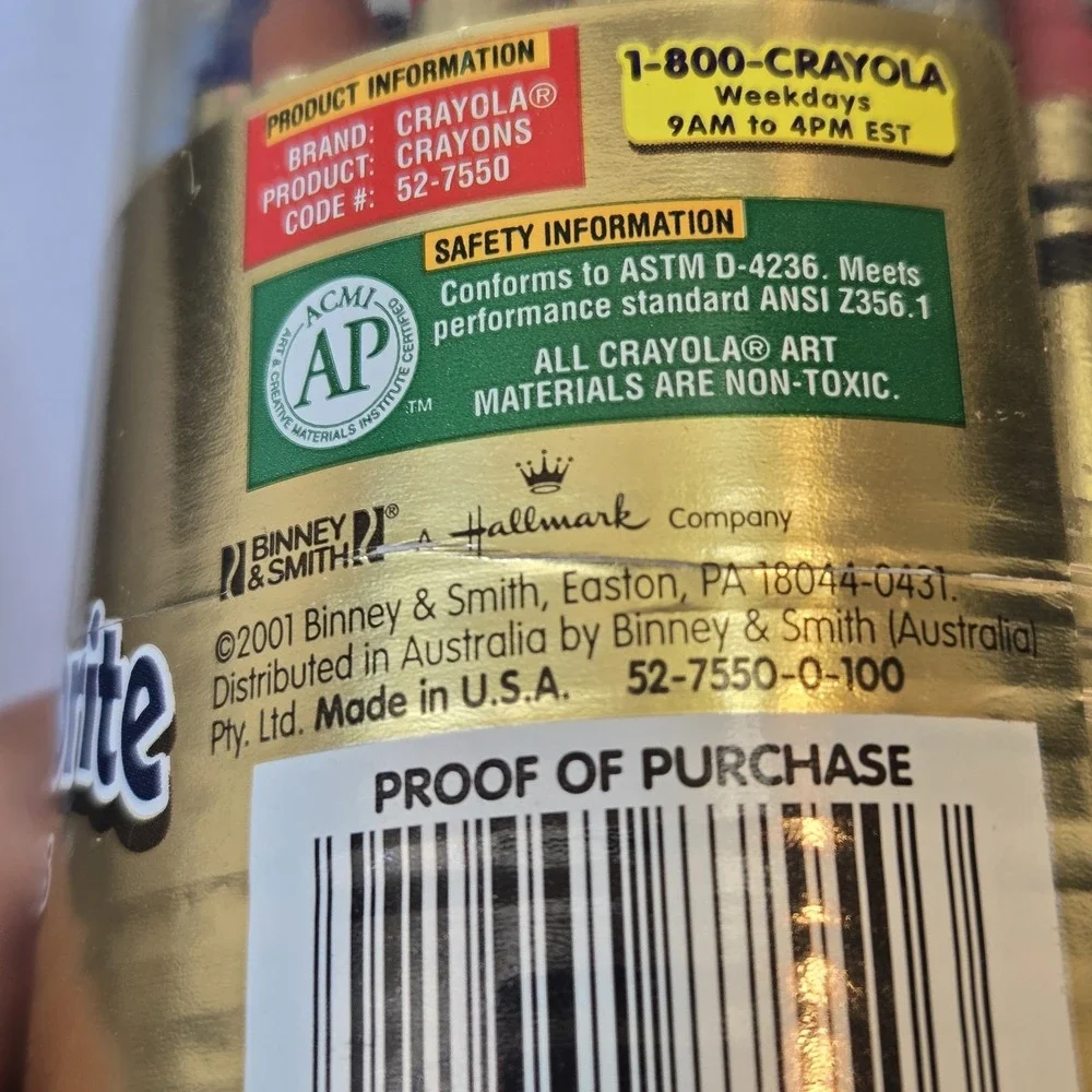 Vintage CRAYOLA America's Favorite Top 50 Crayons Special Edition 2001 Screw Top